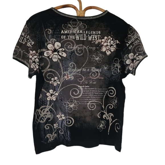 Y2k Cowgirl vintage destressed gemstoned top - Picture 8 of 8